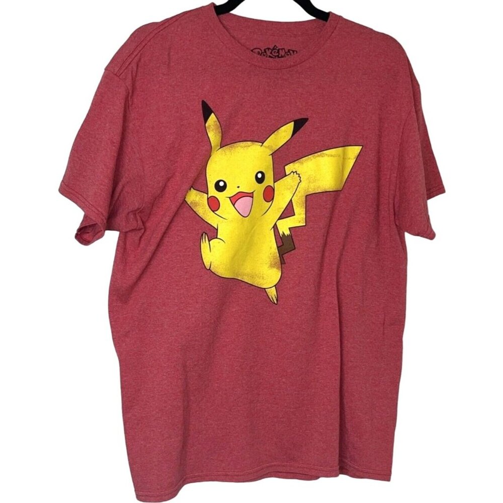 Pokemon Pikachu Large Red Men's Graphic T-Shirt 2014